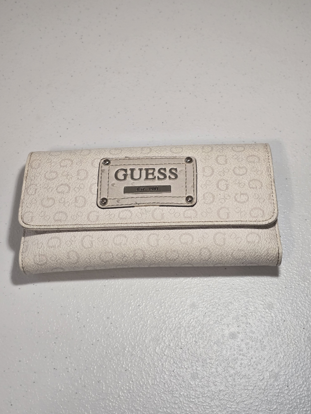 GUESS Cream Logo Continental Wallet for Women